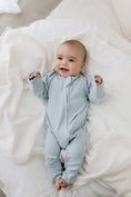 Load image into Gallery viewer, Baby Blue Ribb Zipsuit