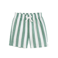 Load image into Gallery viewer, Classic Green Stripe Linen Shorts