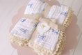 Load image into Gallery viewer, Muslin Blanket with Lace Trim - Blue Bows