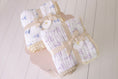 Load image into Gallery viewer, Muslin Blanket with Lace Trim - Lilac Bows