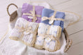 Load image into Gallery viewer, Muslin Blanket with Lace Trim - Blue Bows