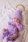 Load image into Gallery viewer, Scallop Edge Baby Knit Beanie | Lilac