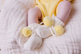 Load image into Gallery viewer, Knitted Booties | Yellow Poms