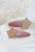Load image into Gallery viewer, Pink Velvet Star Clips - Set of 2