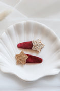 Load image into Gallery viewer, Red Velvet Star Clips - Set of 2