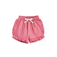 Load image into Gallery viewer, Red Plaid Ruffle Shorts