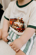 Load image into Gallery viewer, Classic Green Stripe Linen Shorts
