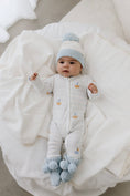 Load image into Gallery viewer, Knit Booties | Soft Blue Poms
