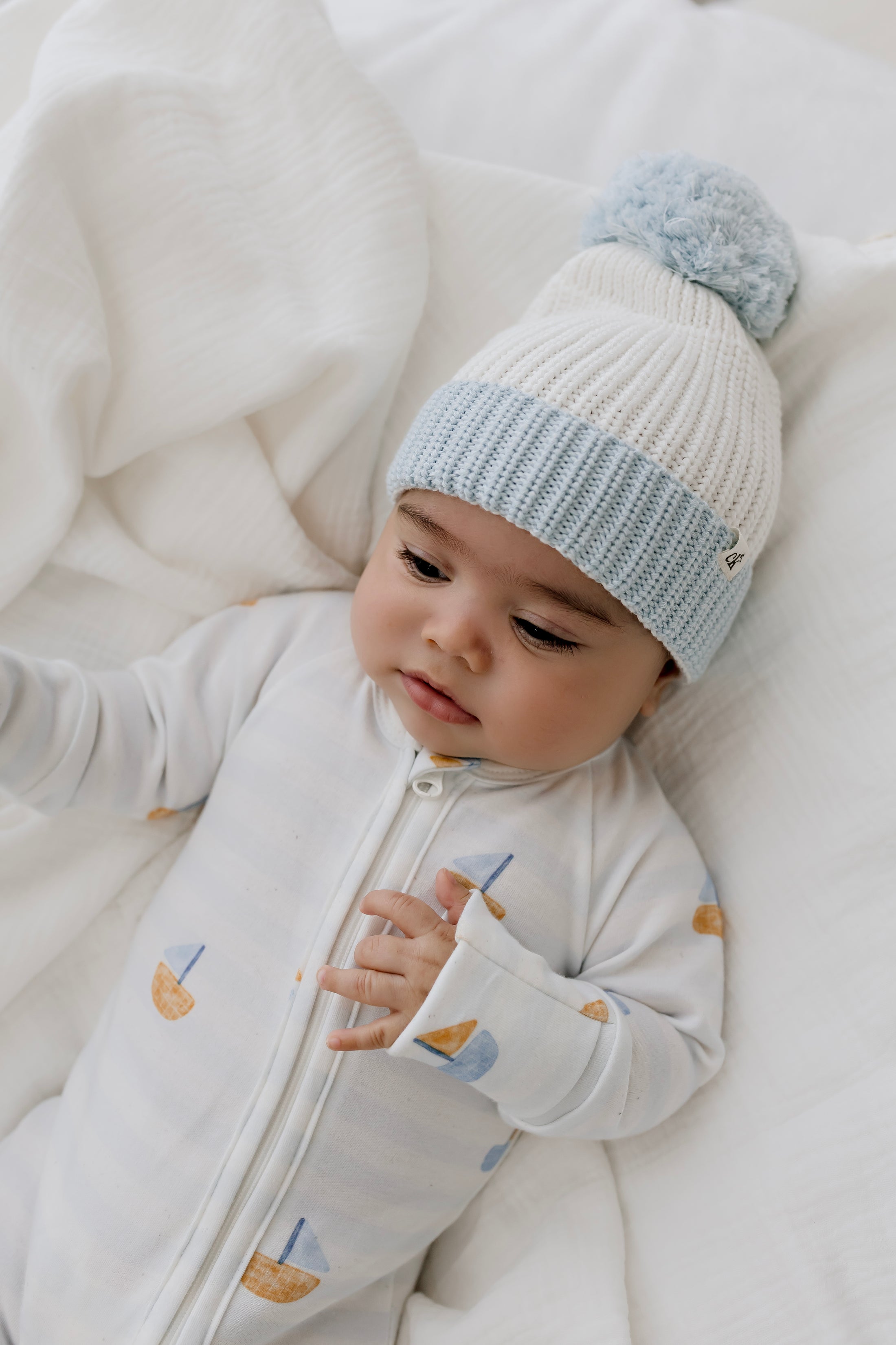 Baby Knit Beanie | Soft Blue