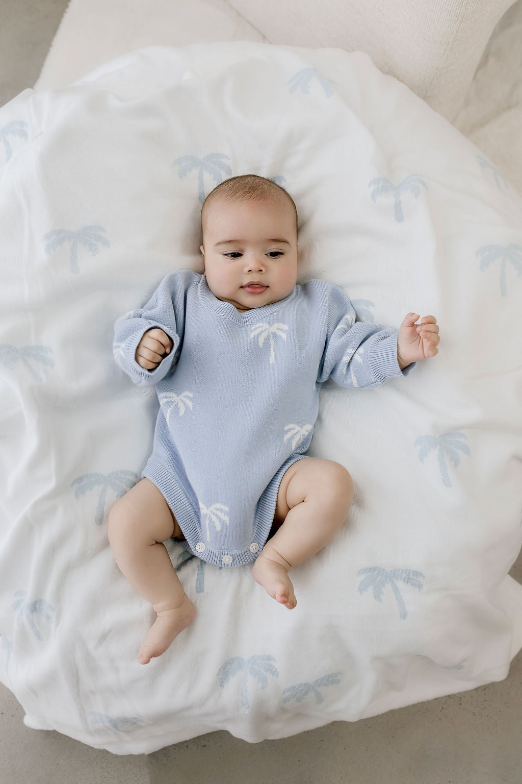 Beach Palms Knit Romper