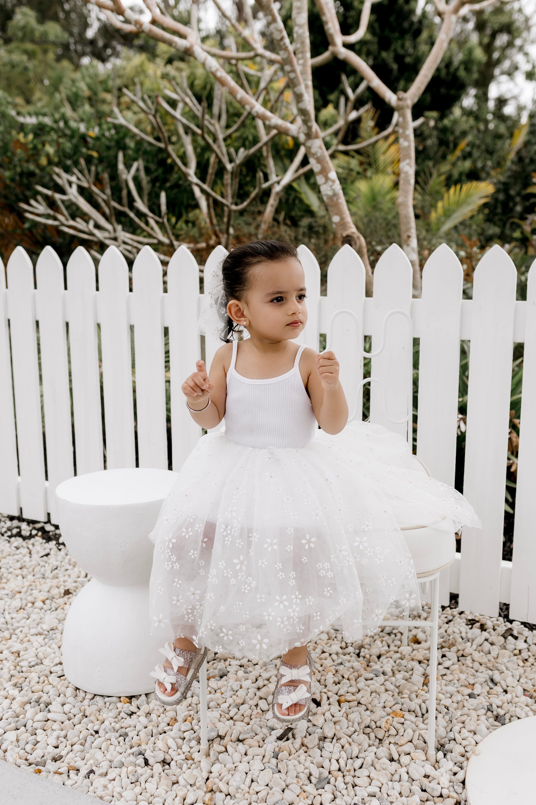 Ribbed Tulle Dress - Golden Daisies