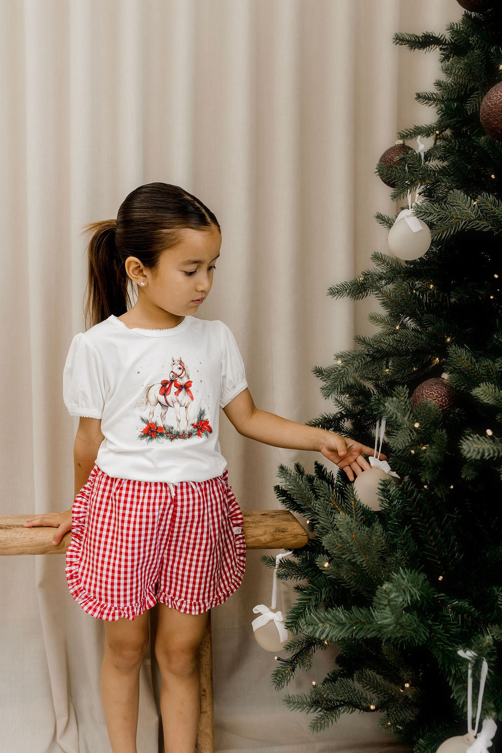 Red Plaid Ruffle Shorts