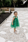 Load image into Gallery viewer, Classic Christmas Tulle Dress - Green Stars
