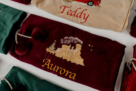 Deluxe Embroidered Santa Sack - Polar Express