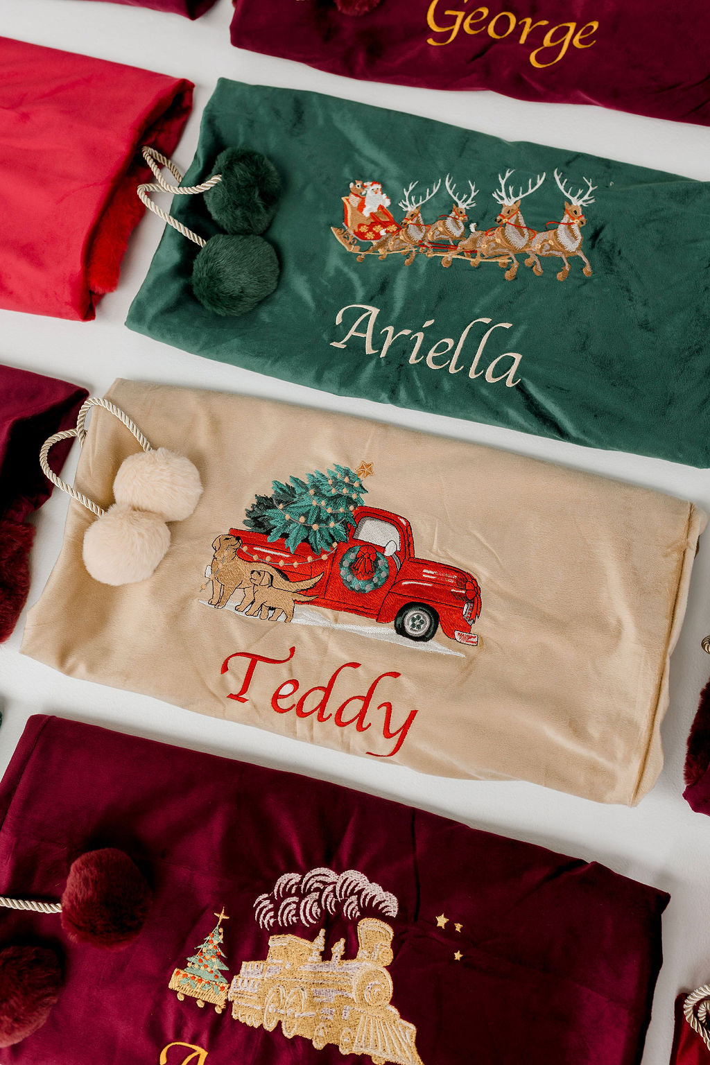 Deluxe Embroidered Santa Sack - Christmas Truck