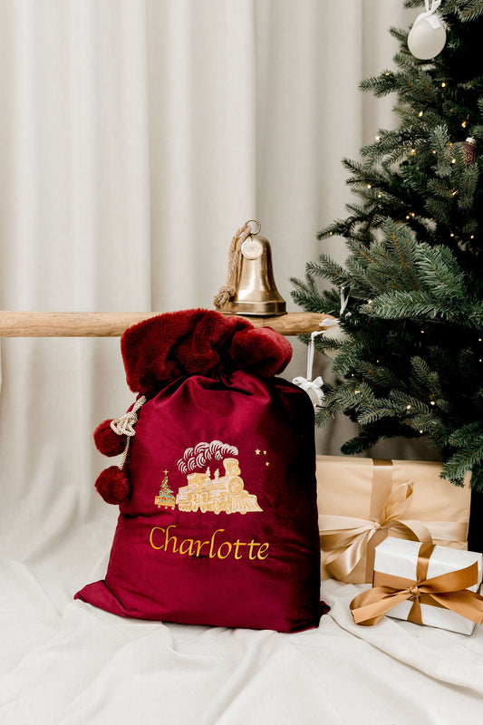 Deluxe Embroidered Santa Sack - Polar Express