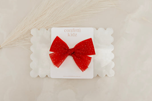 Cherry Tulle Bow