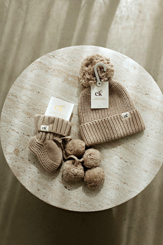 Baby Knit Beanie | Fawn Speckle