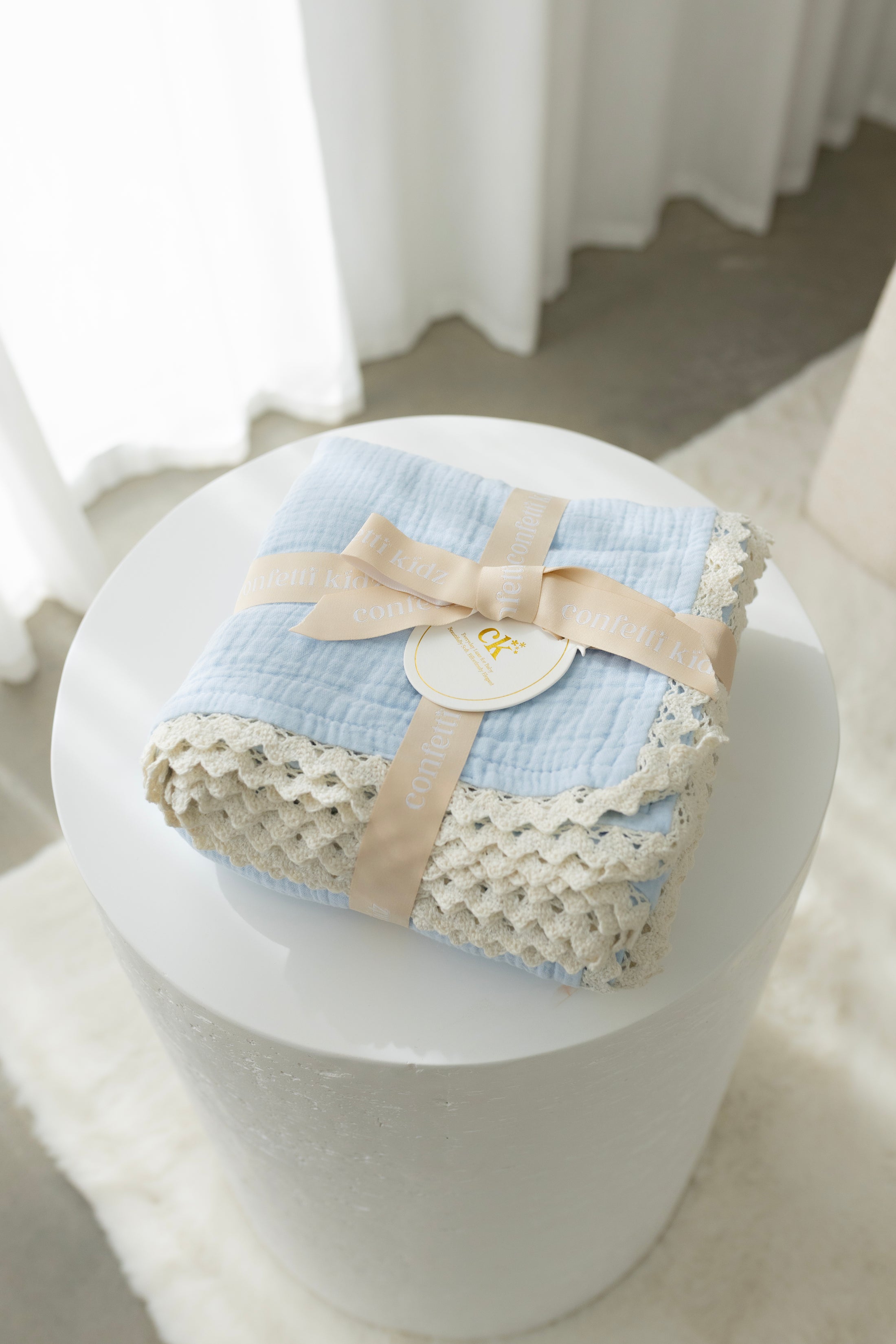 Classic Muslin Blanket | Soft Blue