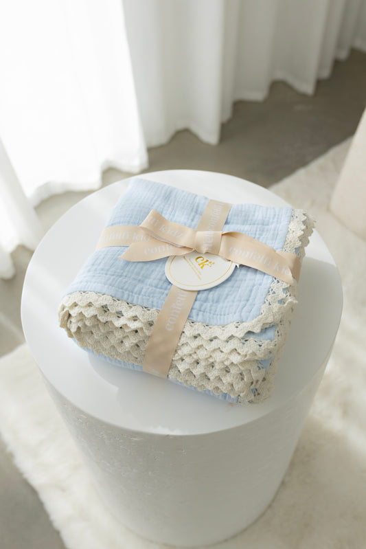 Classic Muslin Blanket | Soft Blue
