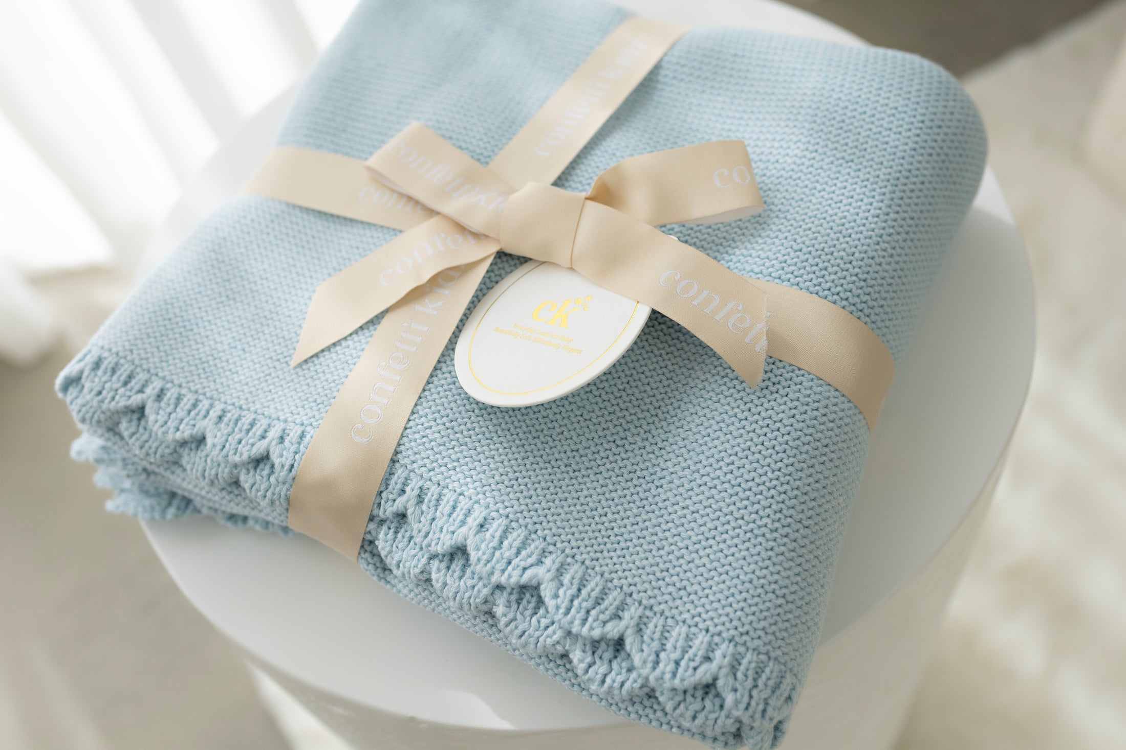 Heritage Knit Blanket | Traditional Blue