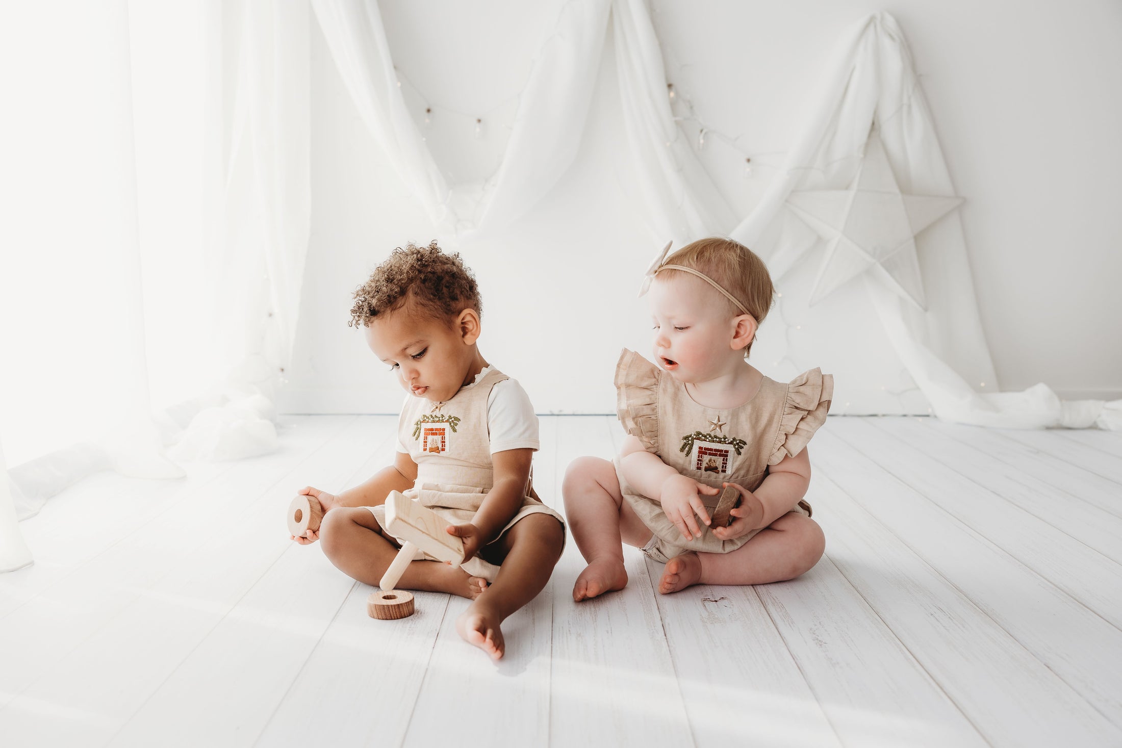 Embroidered Oak Overalls - Cosy Fireplace