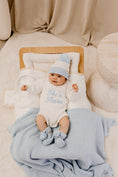 Load image into Gallery viewer, "He's Here" Chunky Knit Romper | Snow
