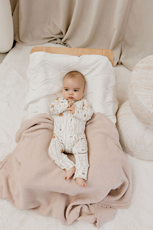 Heritage Knit Blanket | Biscotti