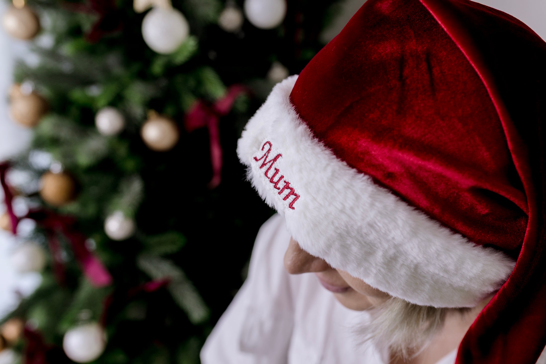 Luxe Embroidered Family Santa Hat