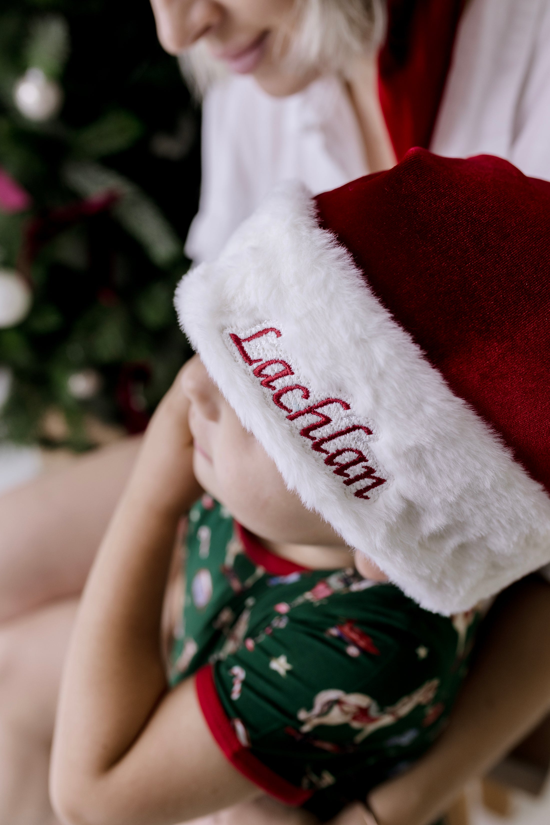 Luxe Embroidered Family Santa Hat