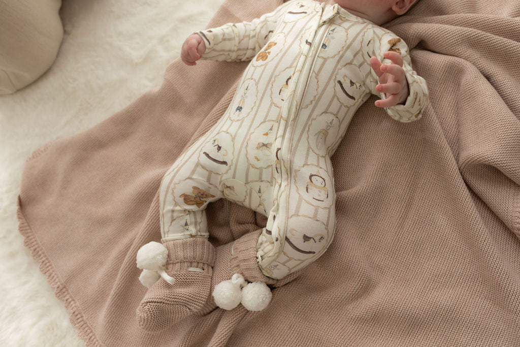 Heritage Knit Blanket | Biscotti