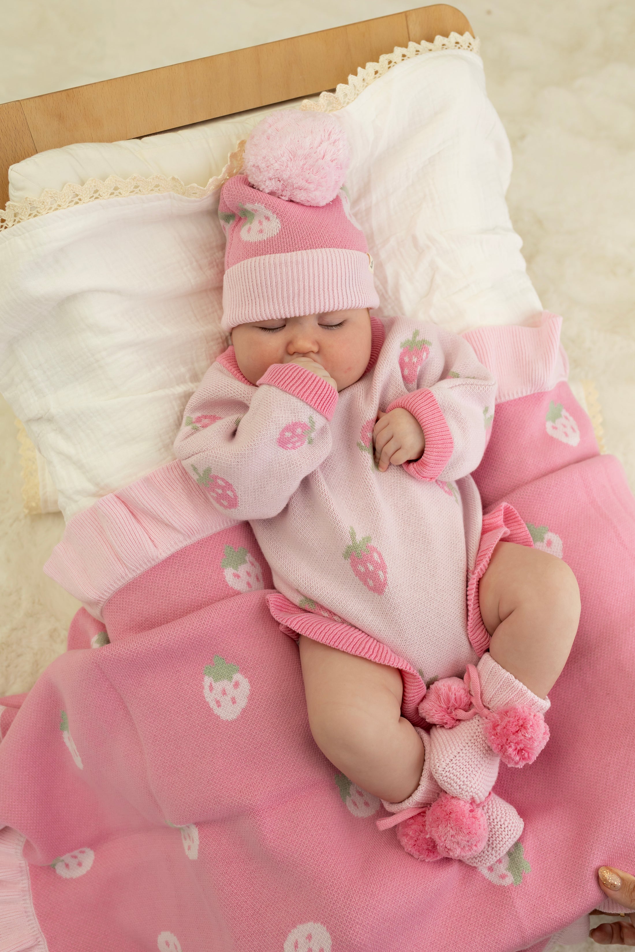 Strawberry Kisses | Knit Romper