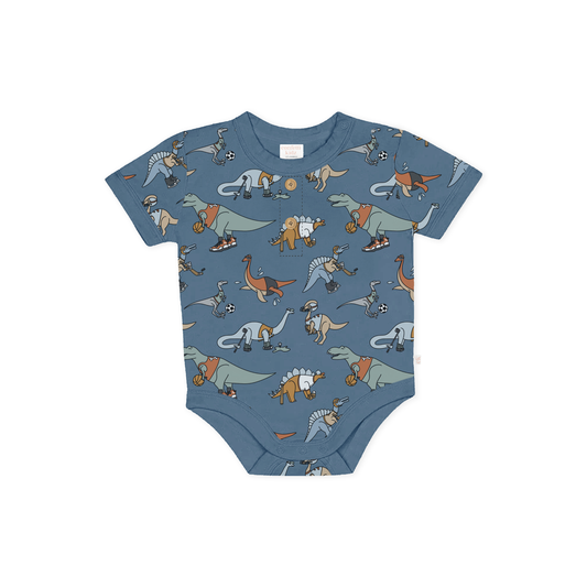 Henley Bodysuit - Sporty Dinos