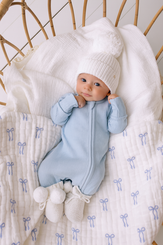 Baby Blue Ribb Zipsuit