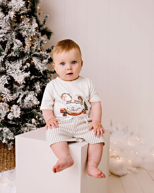 Christmas Rocking Horse Tee - Eggnog