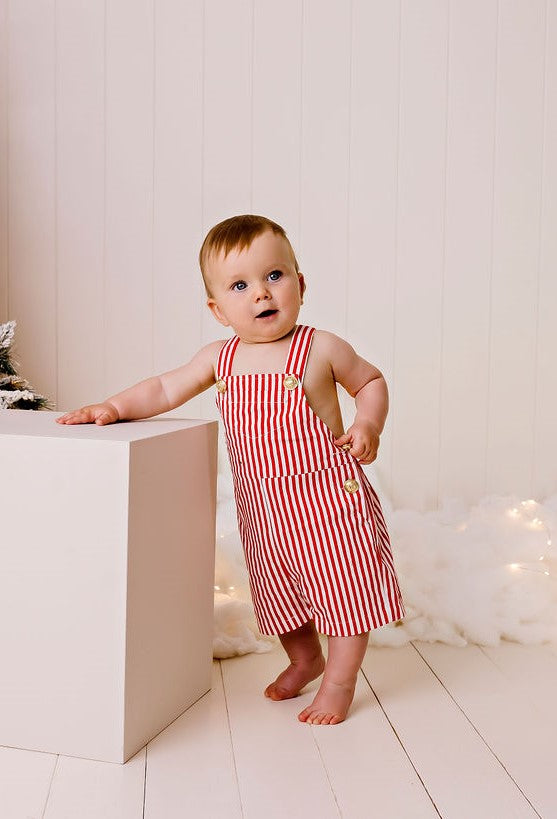 Striped Overalls - Candycane