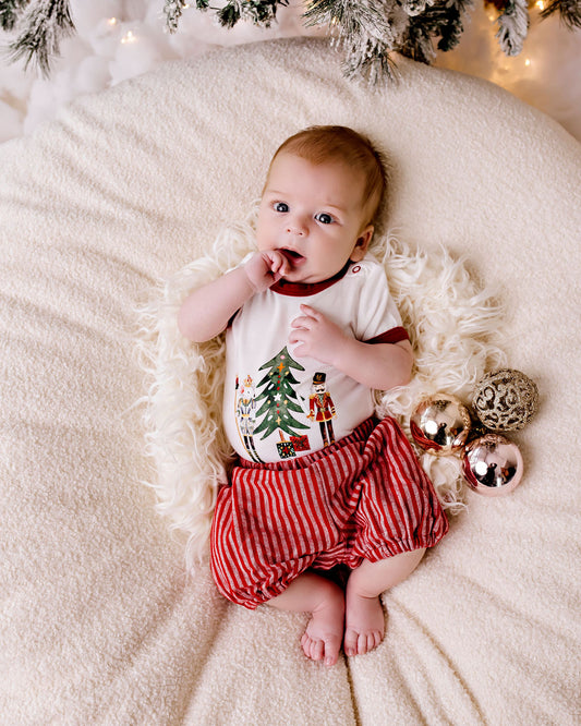 Pure linen bloomers - Red Stripe