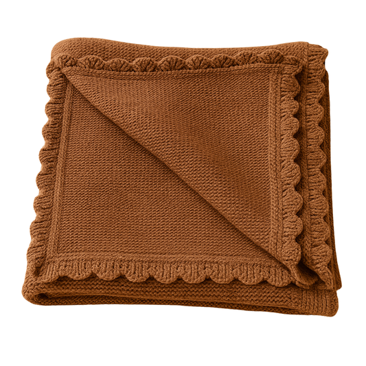 Heirloom Knit Blanket | Chocolate