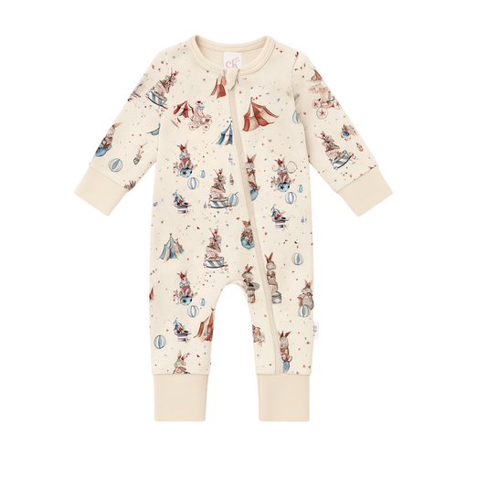 Circus Bunnies - Bamboo Zipsuit