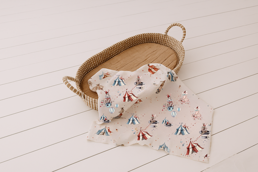 Circus Bunnies - Organic Muslin Swaddle