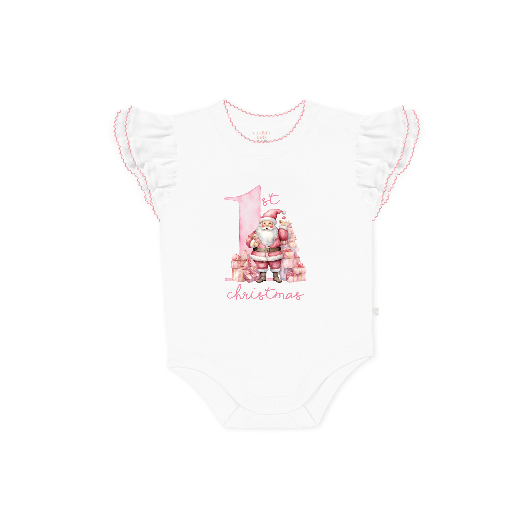 My First Christmas Bodysuit - Pink Santa