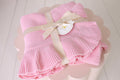 Frilly Knit Blanket | Cotton Candy