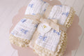 Muslin Blanket with Lace Trim - Blue Bows