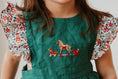 Load image into Gallery viewer, SIZE NB left • Embroidered Forest Green Romper - Vintage Toys
