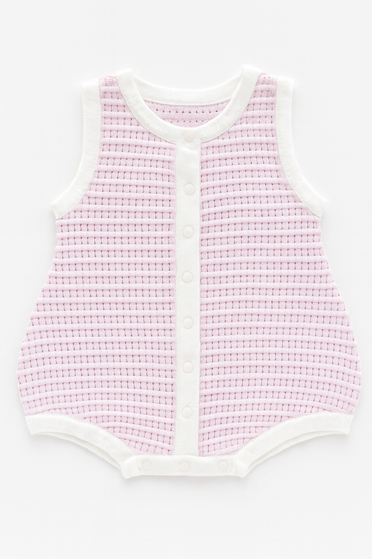 Breezy Knit Romper | Pink Coral