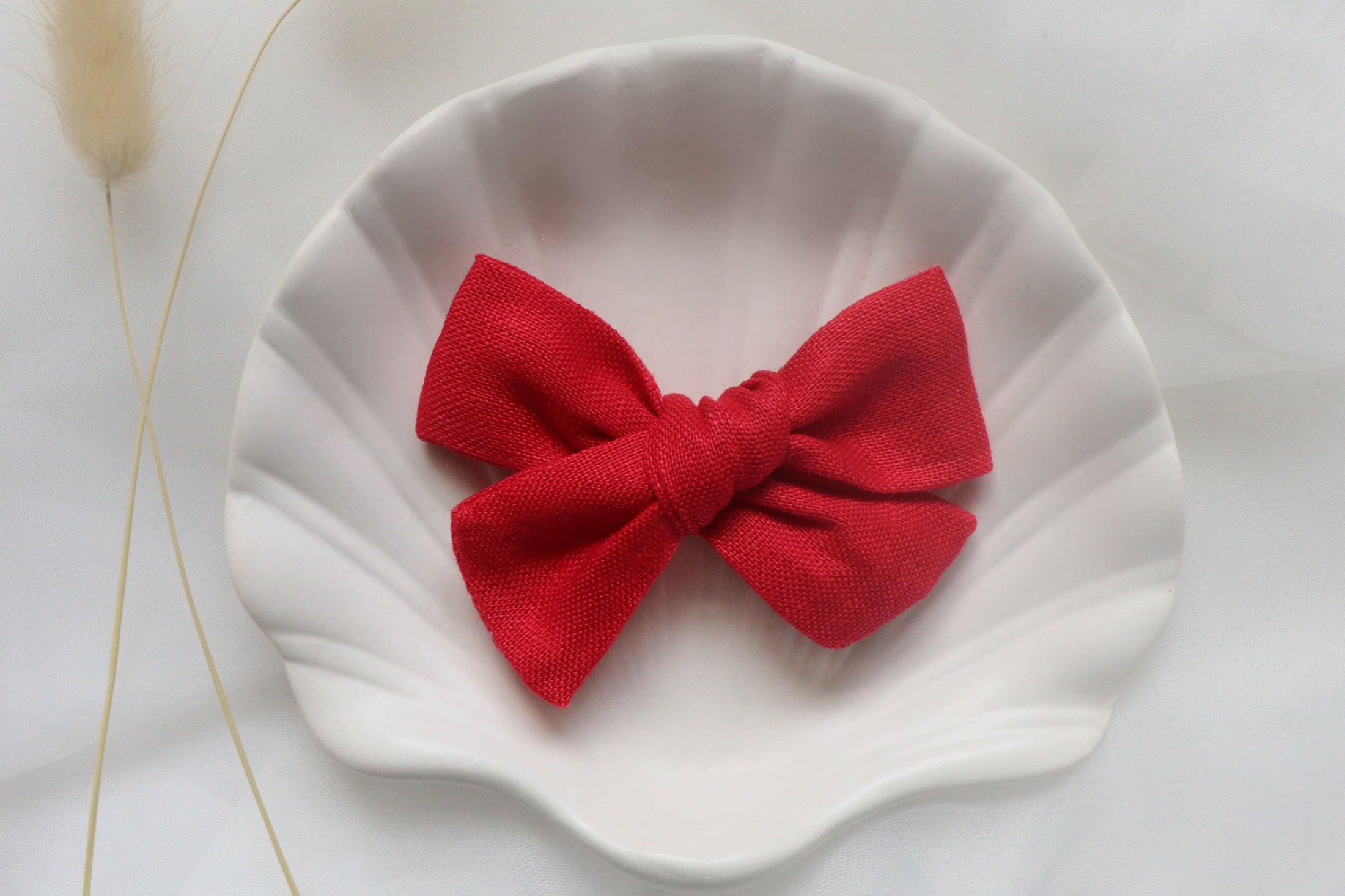 Cherry Linen Bow