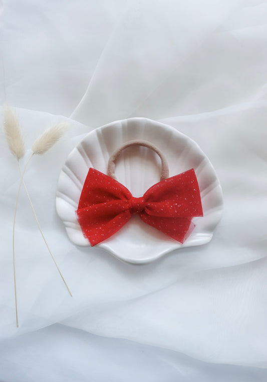 Sparkly Cherry Tulle Bow