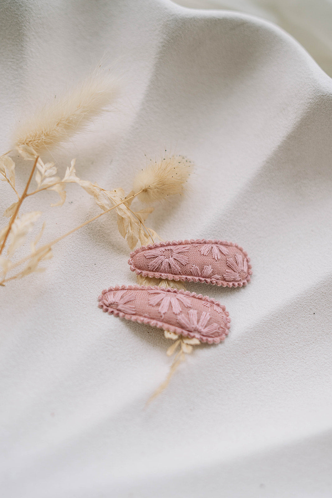 Dusty Pink Floral Hair clips - Set of 2