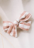 Load image into Gallery viewer, Dusty Pink Gingham Bow - Headband
