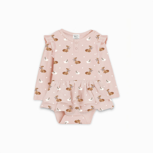 Onesie Flutter Dress - Classic Fawn